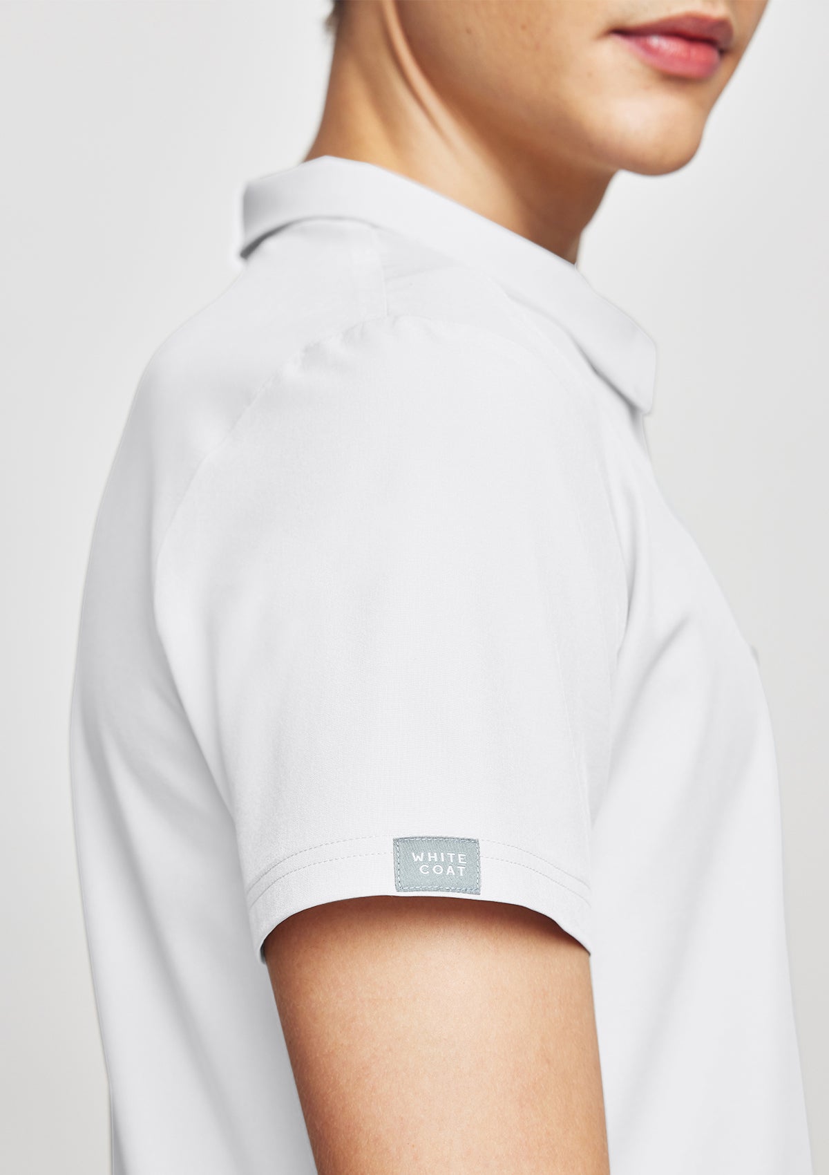 Zip-Up Polo MoveTech® Scrub Top - Men / Industrial White