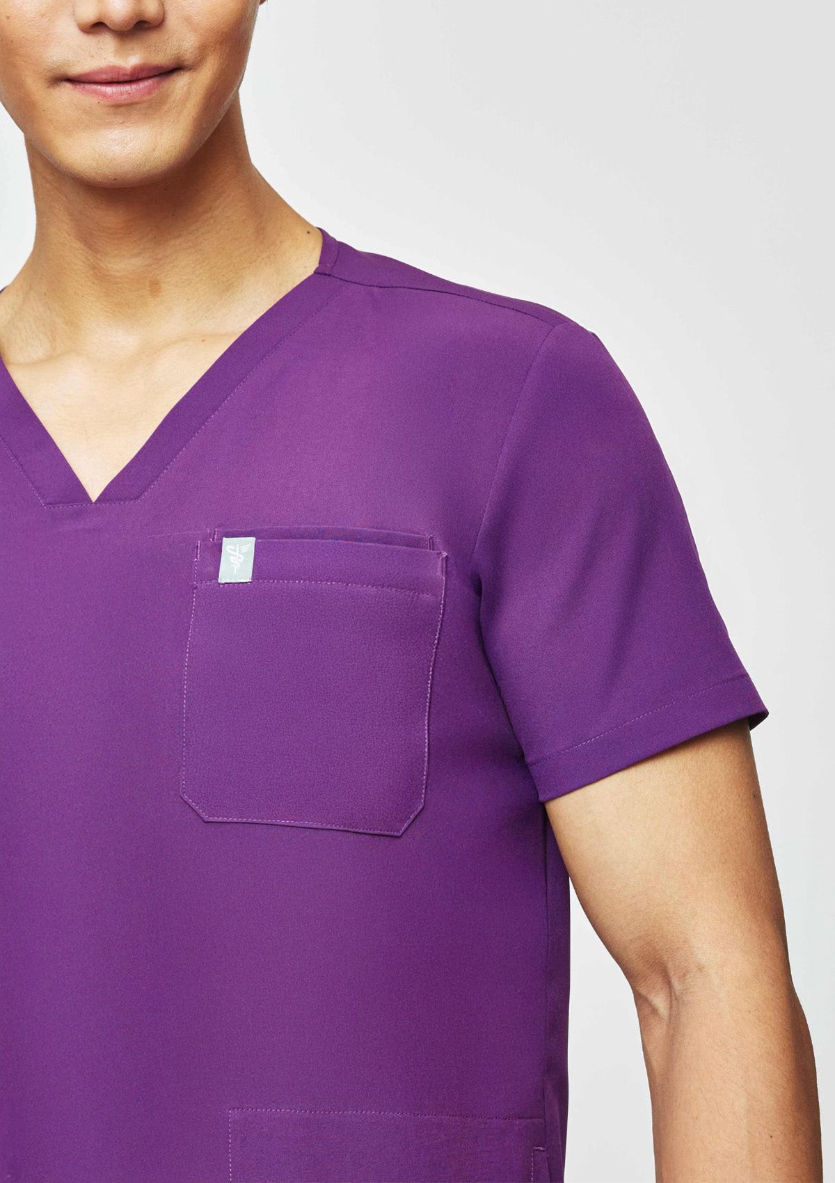 4-Pocket MoveTech® Scrub Top - Men / Plum