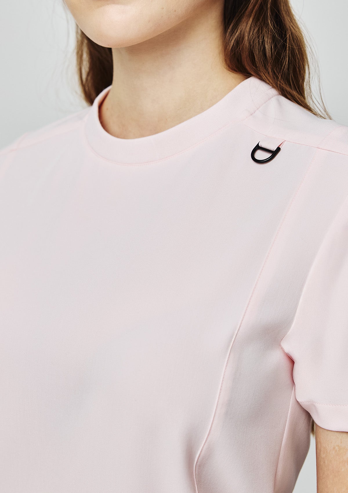 Ribbed Round Neck Scrub Top - Women / Blush