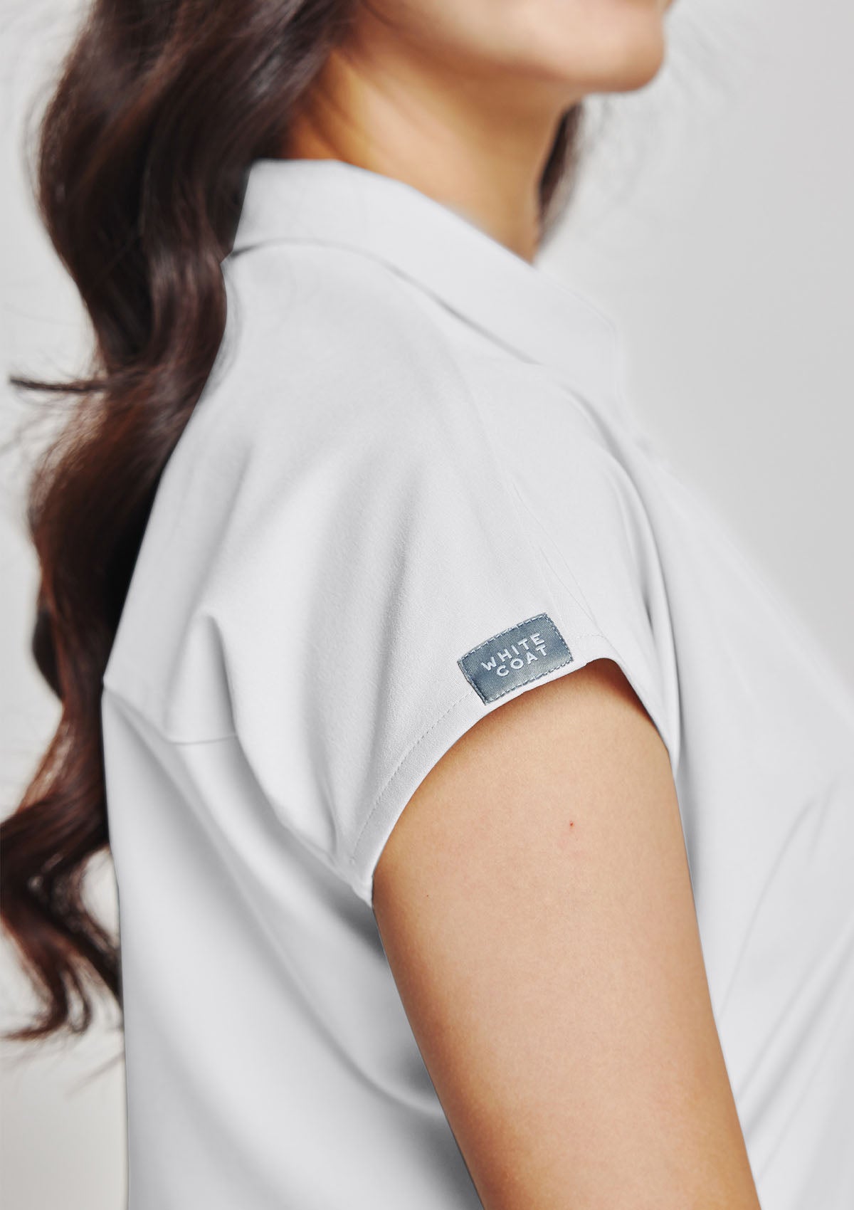 Zip-Up Polo MoveTech® Scrub Top - Women / Industrial White