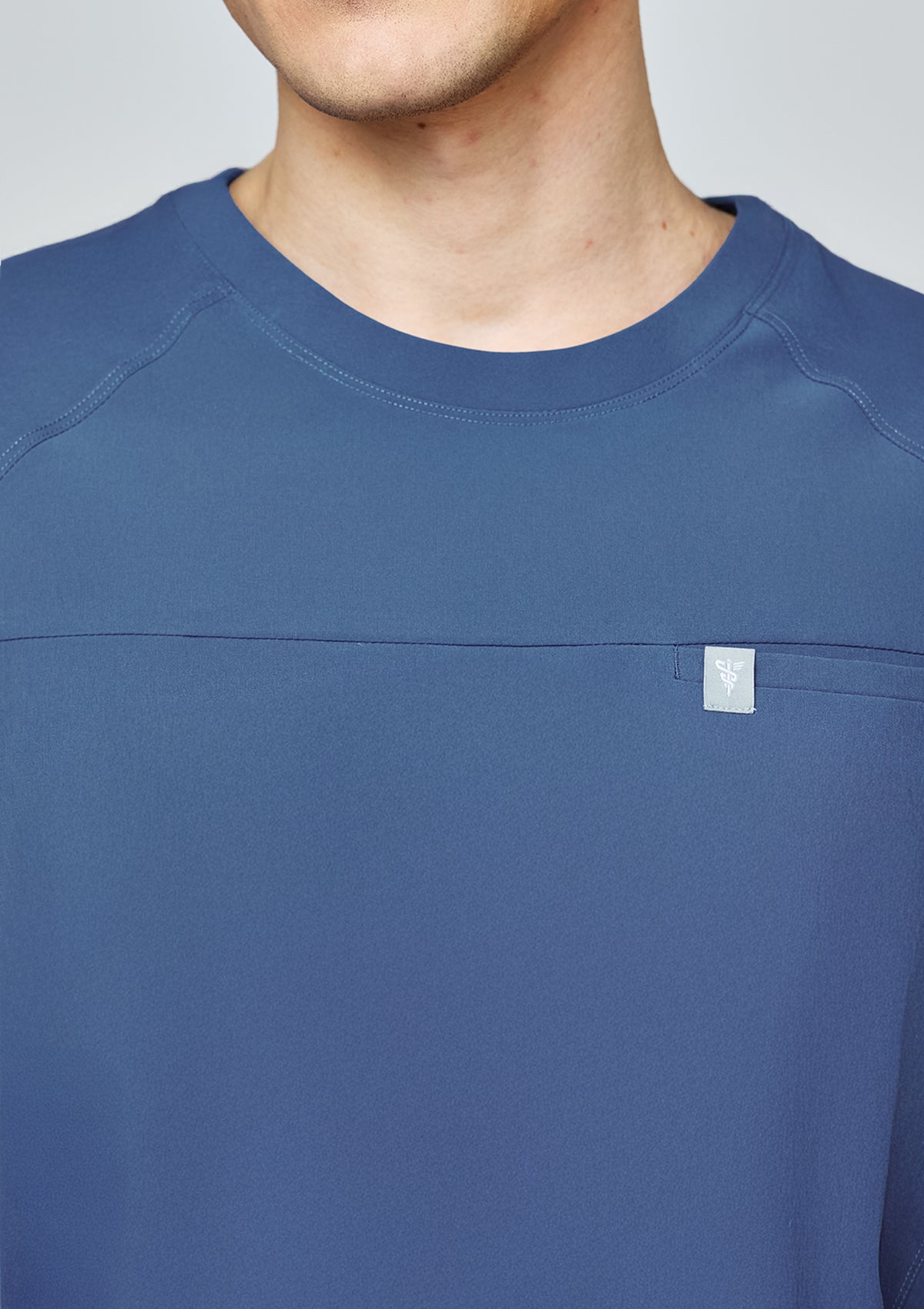 Round Neck MoveTech® Scrub Top Core+ - Men / Steel Blue