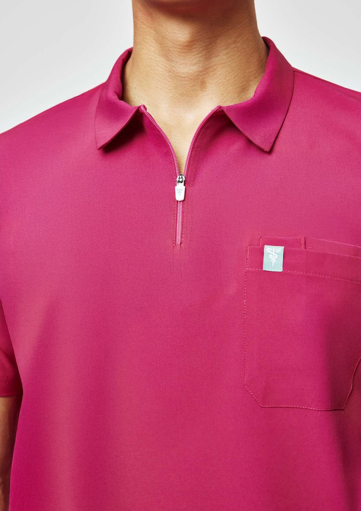 Zip-Up Polo MoveTech® Scrub Top - Men / Orchid Crush