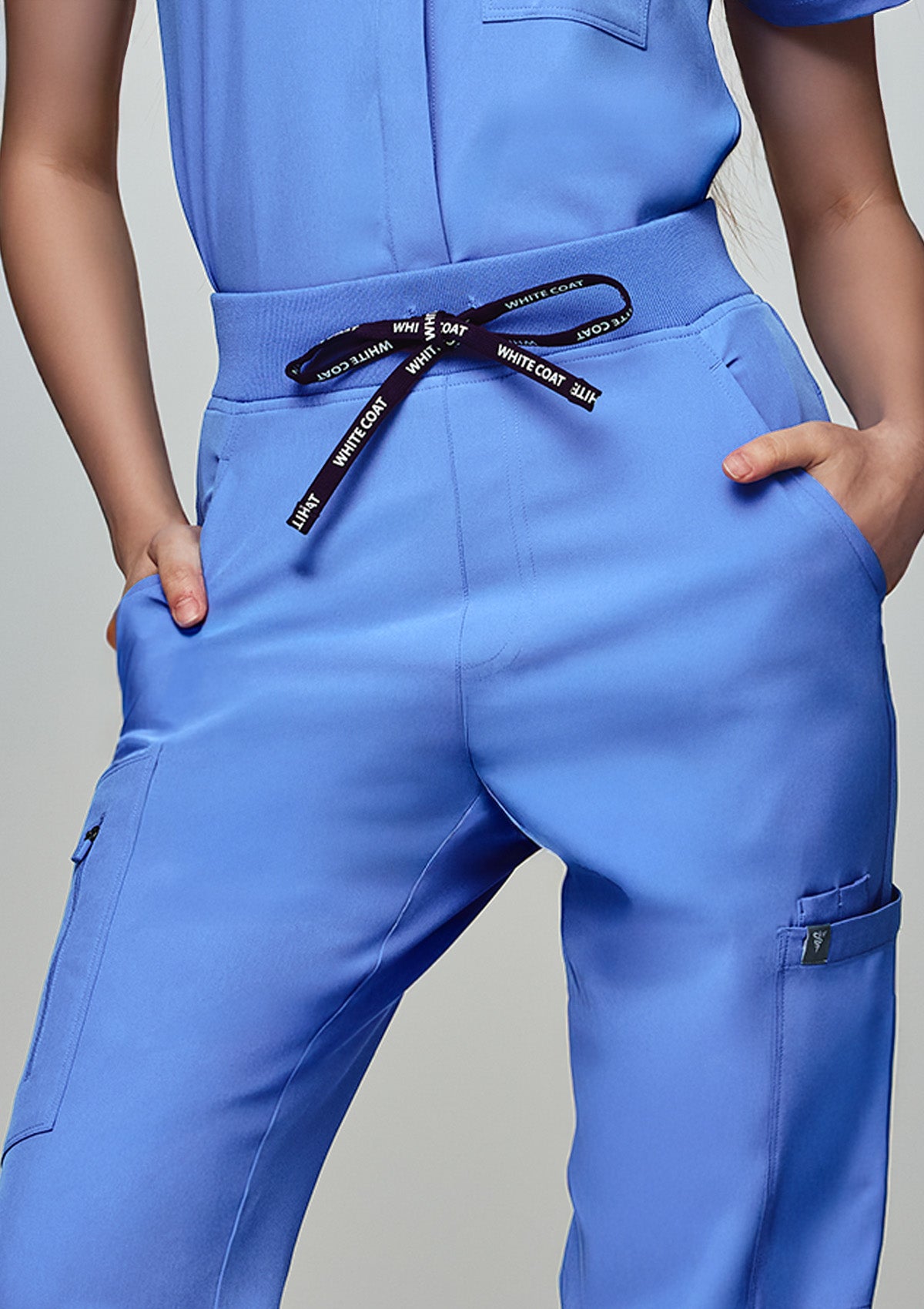 Ribbed Straight Cut MoveTech® Scrub Pants Core+ - Women / Cool Ceil