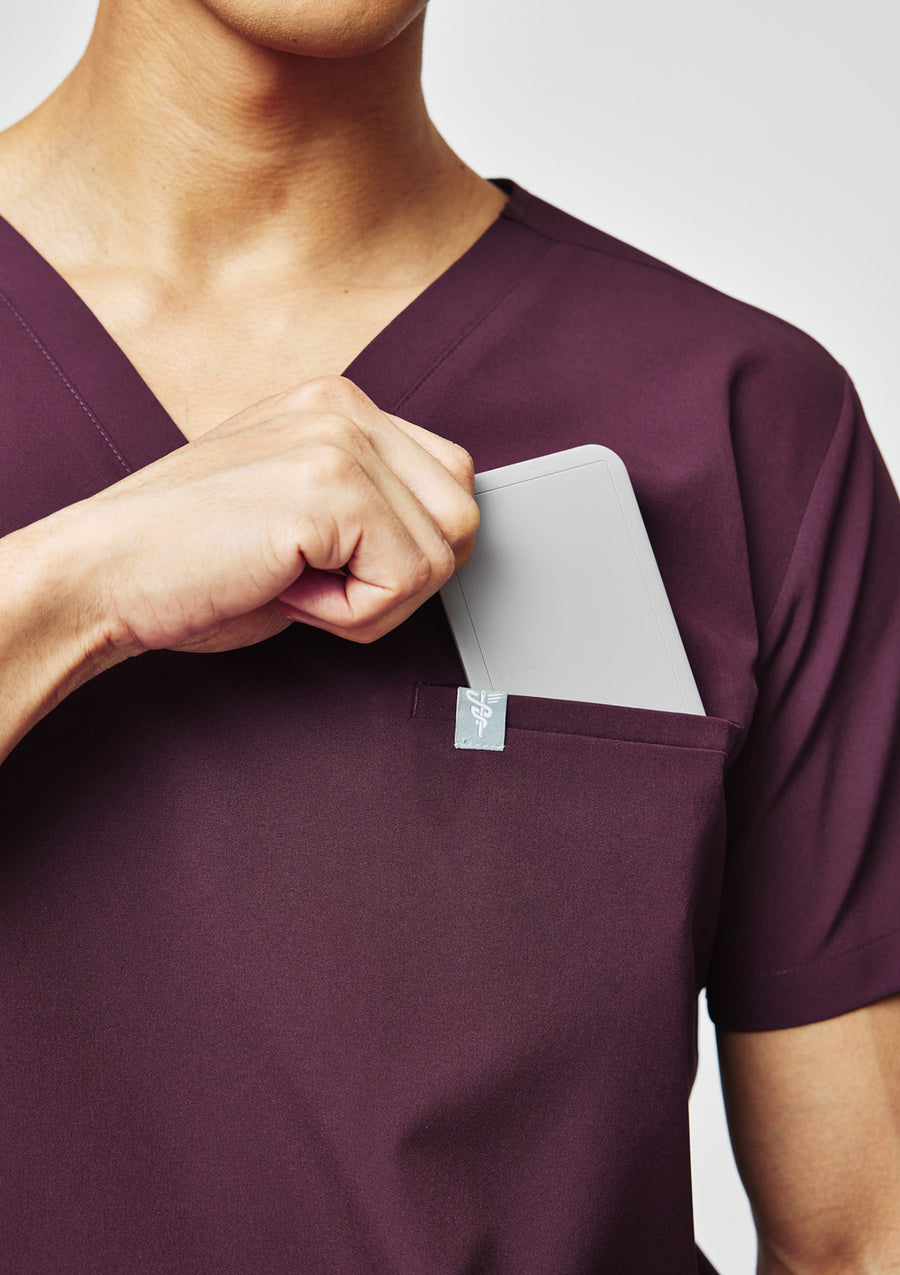 5-Pocket MoveTech® Scrub Top - Men / Merlot