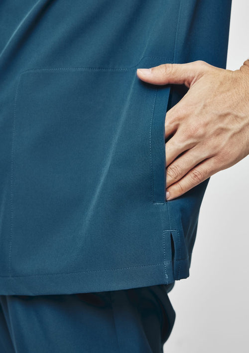 4-Pocket MoveTech® Scrub Top - Men / Pacific Tide