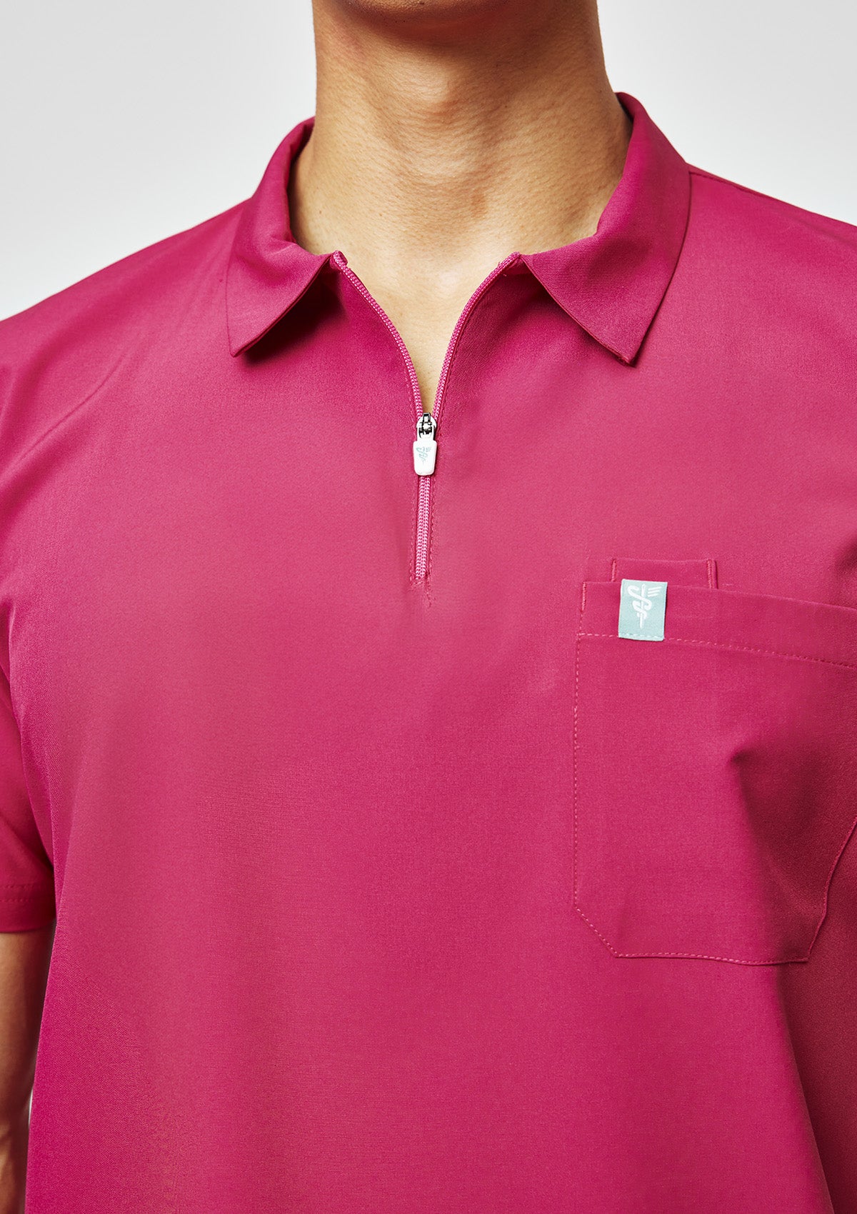 Zip-Up Polo MoveTech® Scrub Top - Men / Orchid Crush