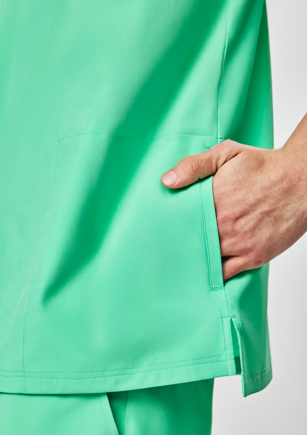Zip-Up Polo MoveTech® Scrub Top - Men / Cool Mint