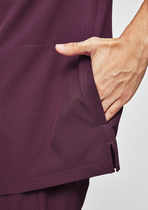 4-Pocket MoveTech® Scrub Top - Men / Merlot