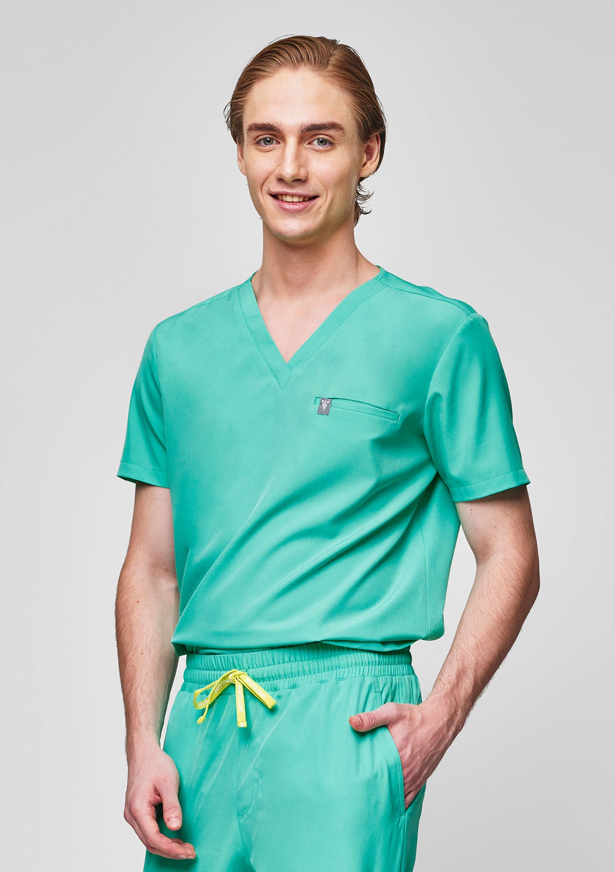 5-Pocket MoveTech® Scrub Top - Men / Medical Mint