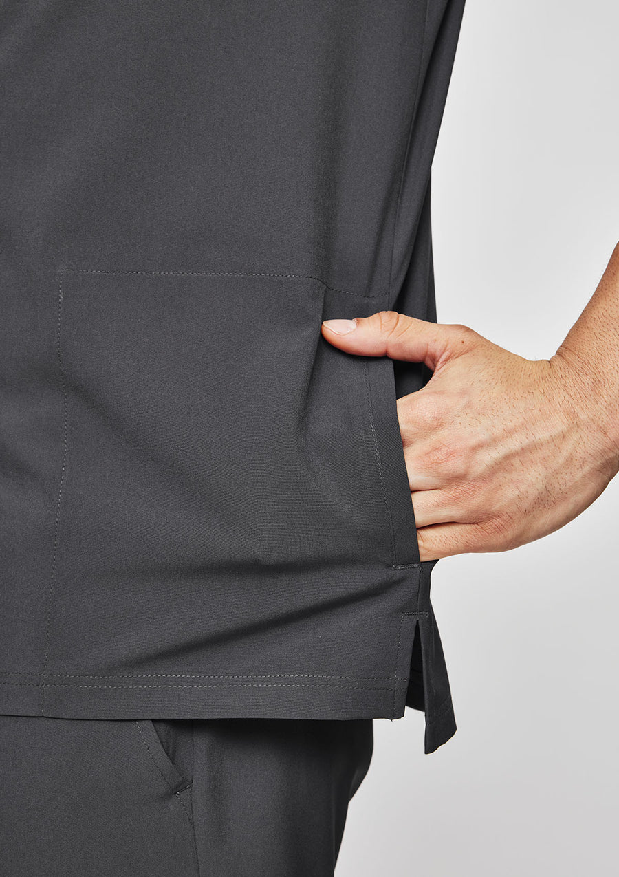 Zip-Up Polo MoveTech® Scrub Top - Men / Graphite