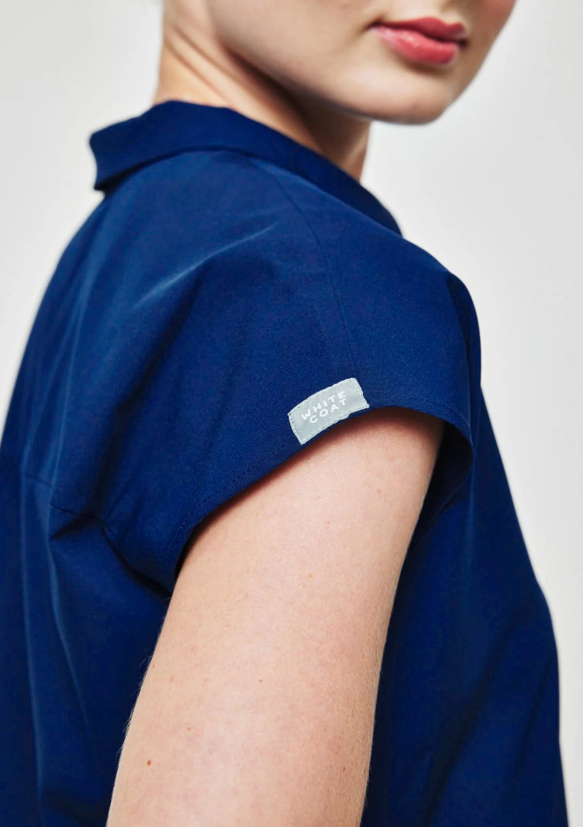 Zip-Up Polo MoveTech® Scrub Top - Women / Navy