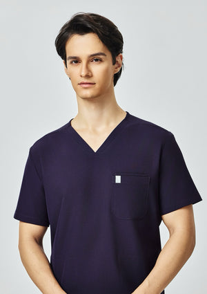 4-Pocket MoveTech® Scrub Top - Men / Midnight Purple