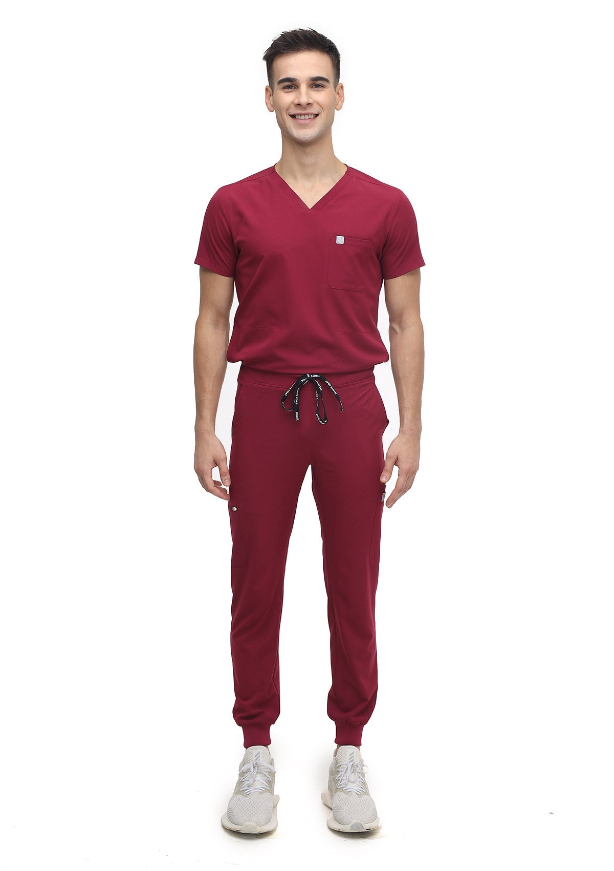 MoveTech® SCRUB SET SALE: 4-Pocket Top + Jogger Pants 2.0 - Men / Garnet