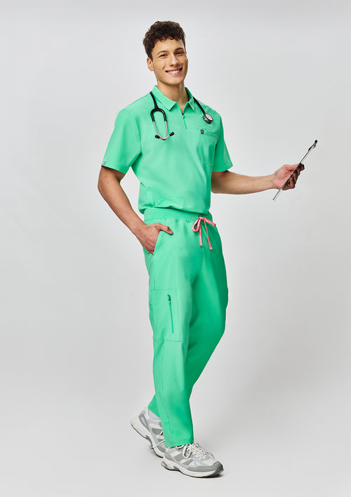 Ribbed Straight Cut MoveTech® Scrub Pants Core+ - Men / Cool Mint