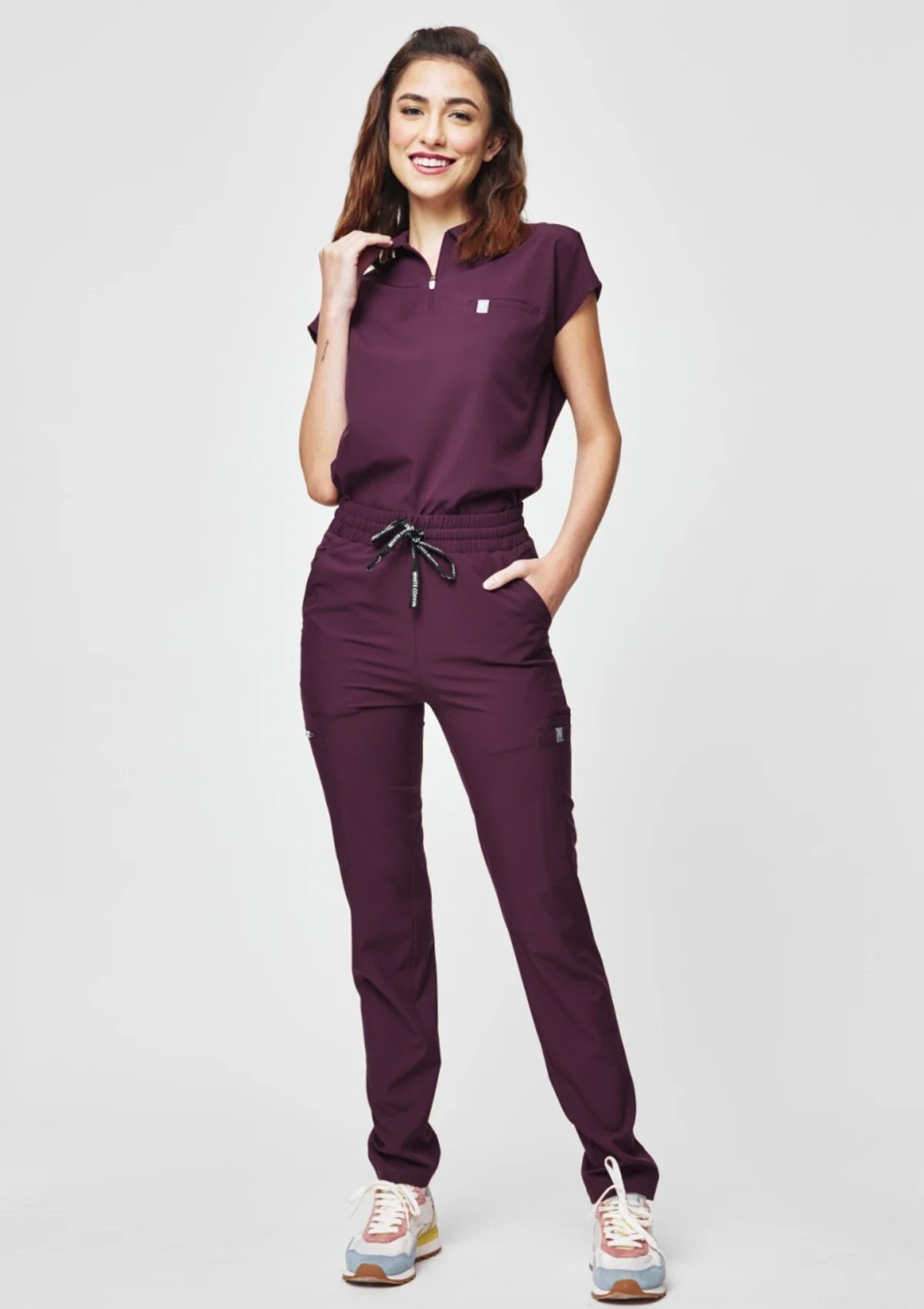 Tapered MoveTech® Scrub Pants - Women / Merlot