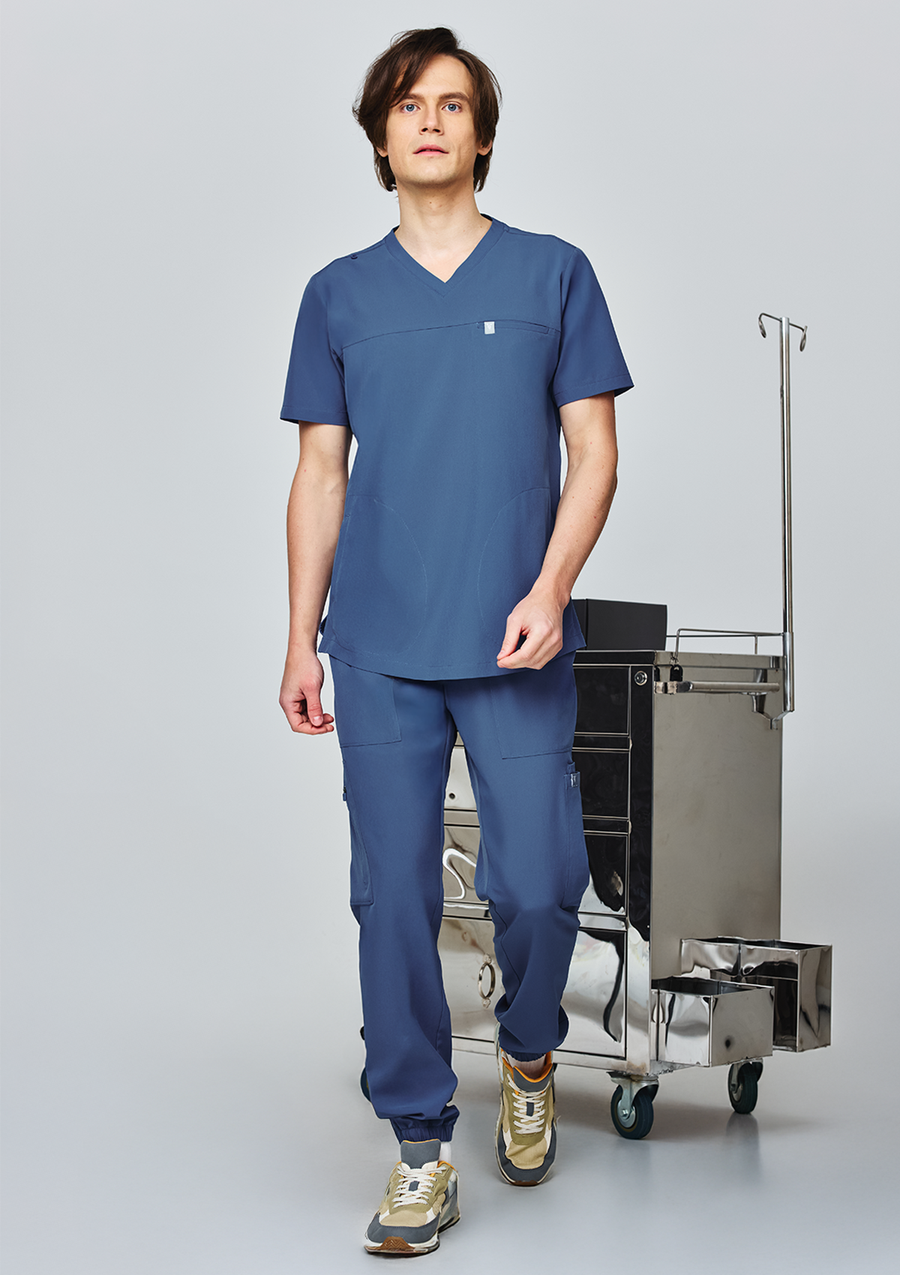 3-Pocket MoveTech® Scrub Top Core+ - Men / Steel Blue