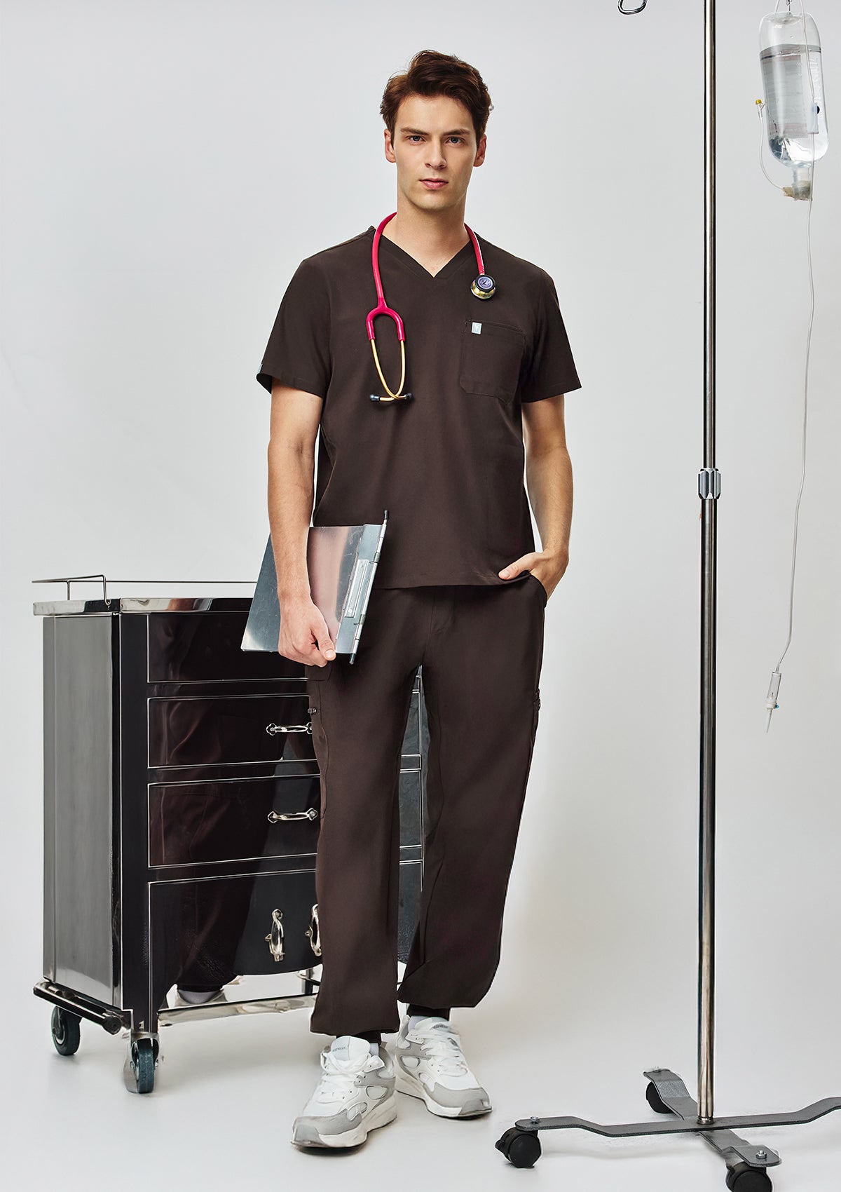 4-Pocket MoveTech® Scrub Top - Men / Espresso