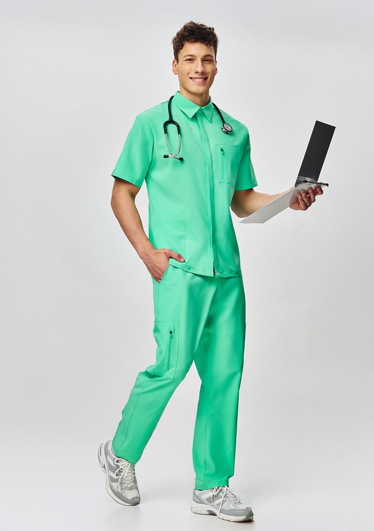 Polo MoveTech® Scrub Top Core+ - Men / Cool Mint