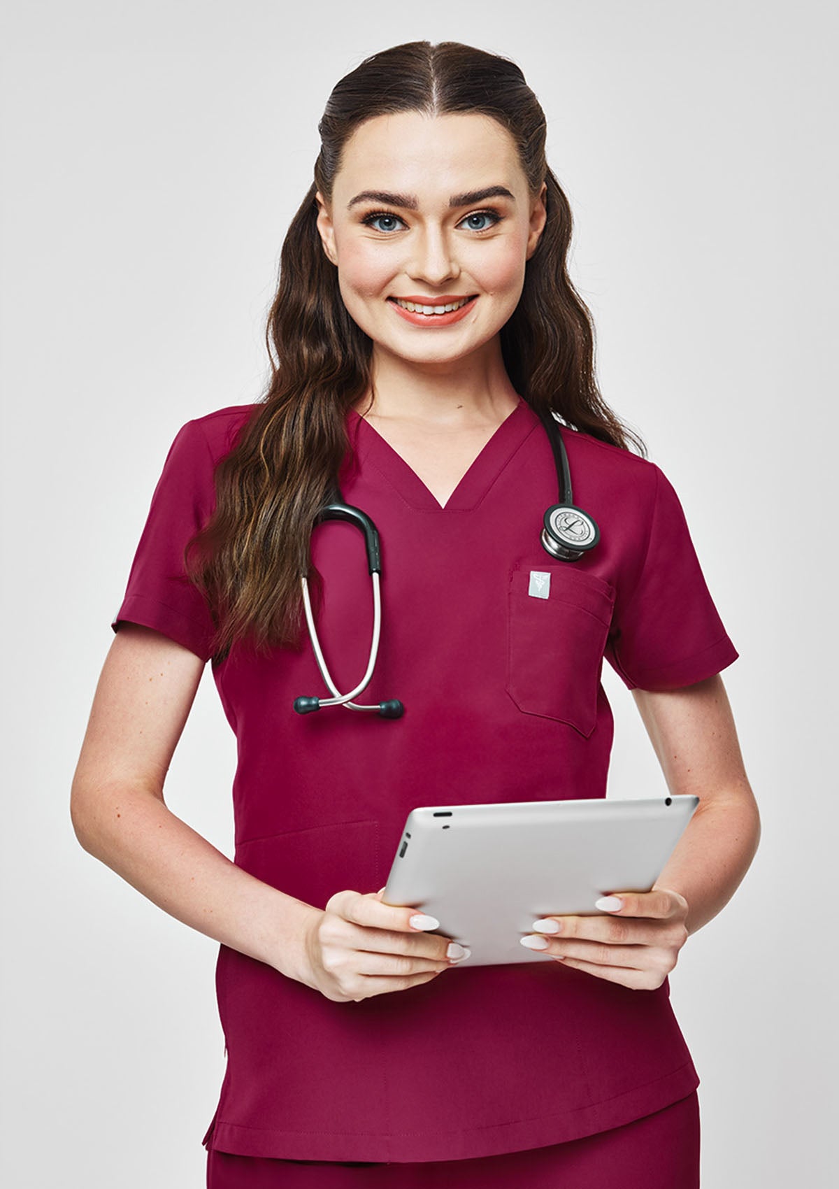 4-Pocket MoveTech® Scrub Top - Women / Garnet