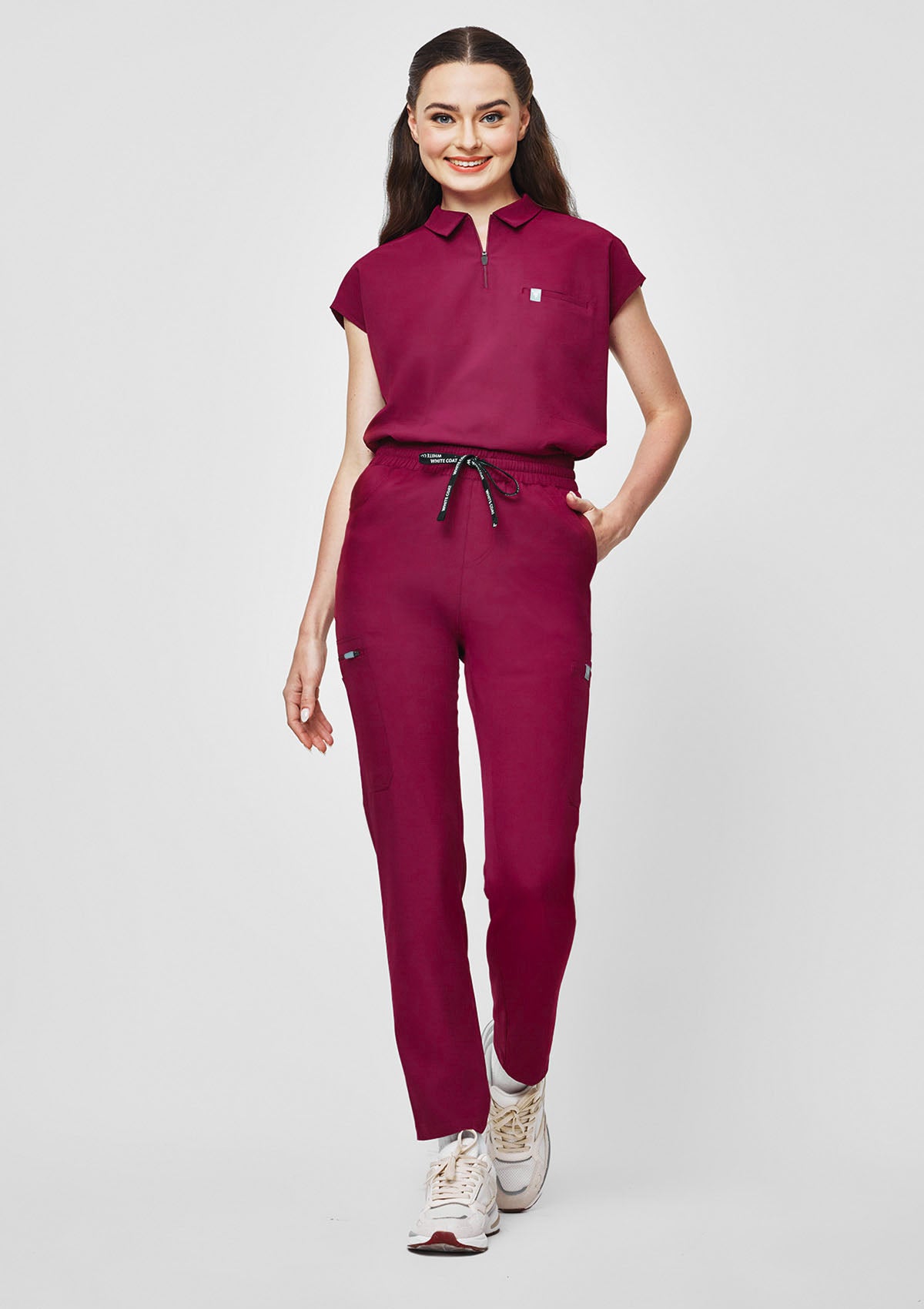 Tapered MoveTech® Scrub Pants - Women / Garnet