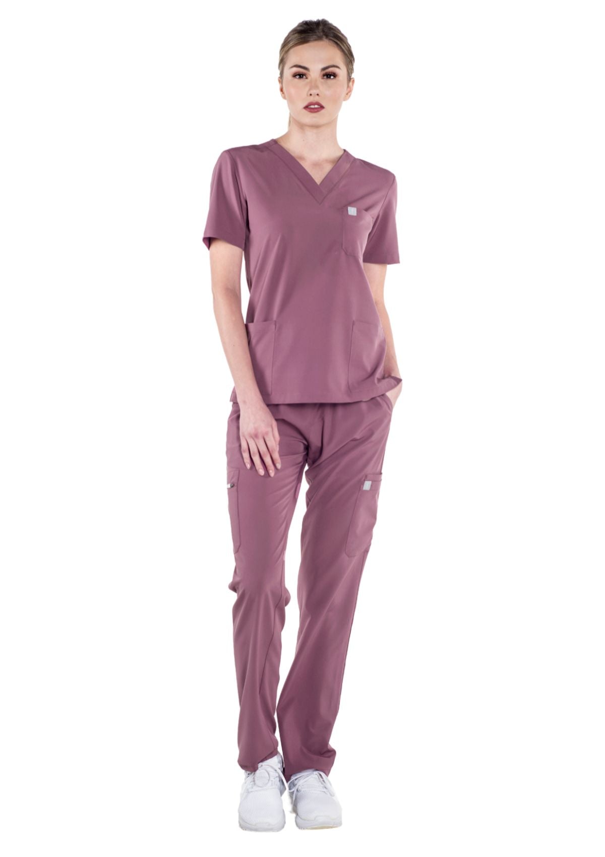 MoveTech® SCRUB SET SALE: 3-Pocket Top + Straight Cut Pants 2.0 - Women / Mauve