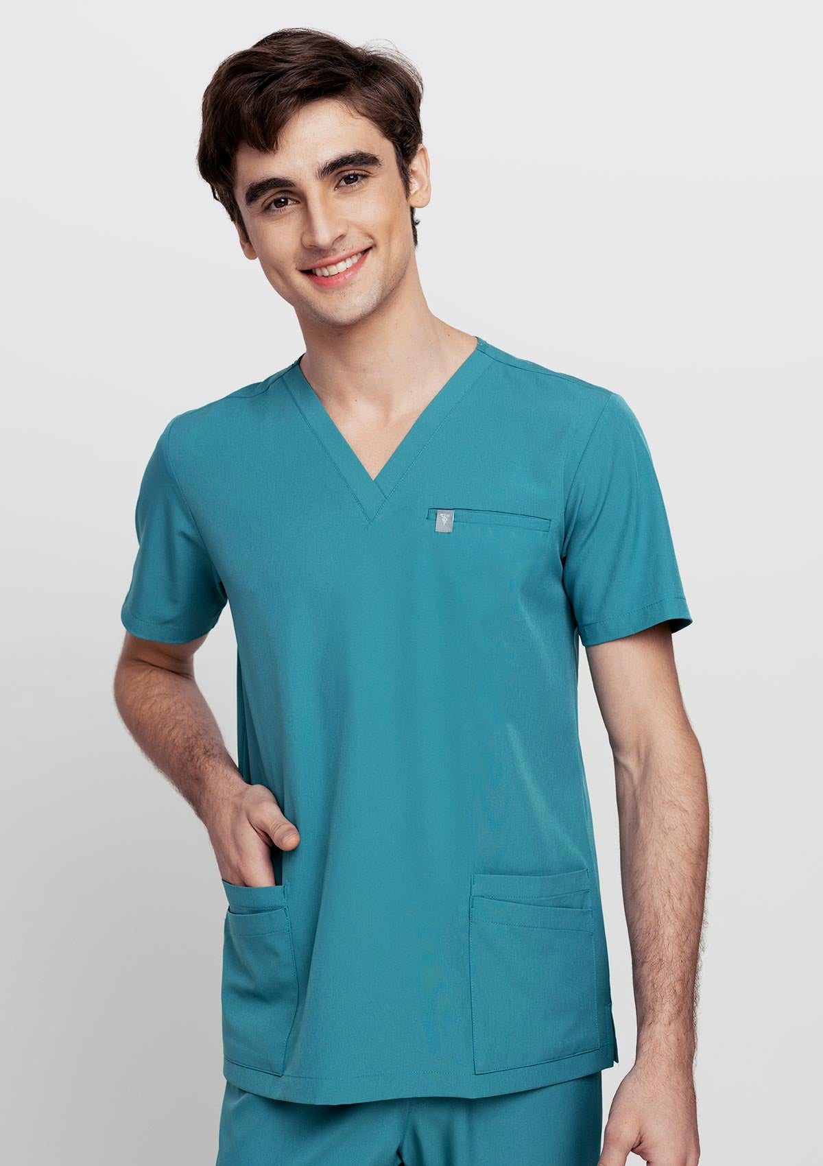 5-Pocket MoveTech® Scrub Top - Men / Seafoam