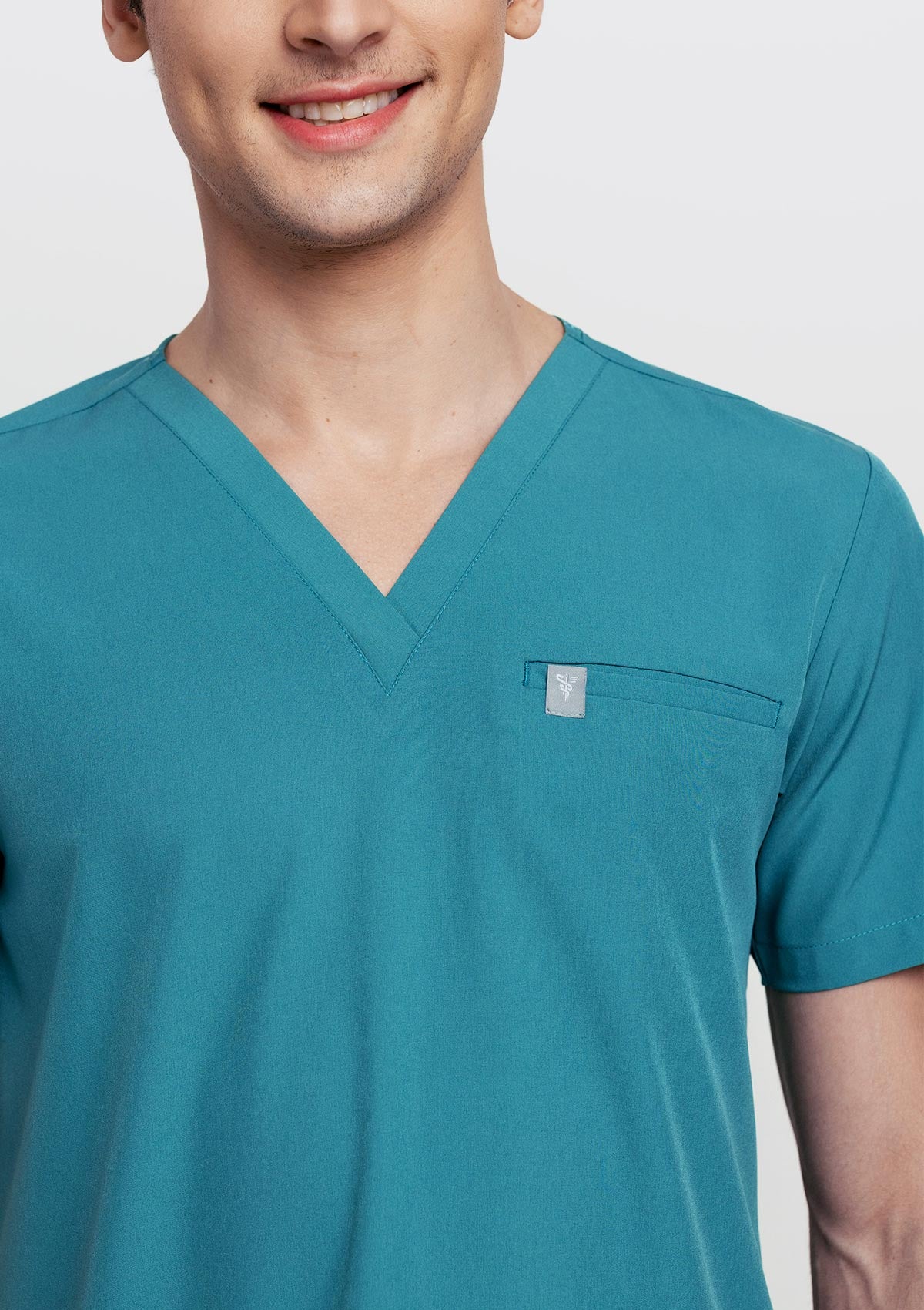 5-Pocket MoveTech® Scrub Top - Men / Seafoam