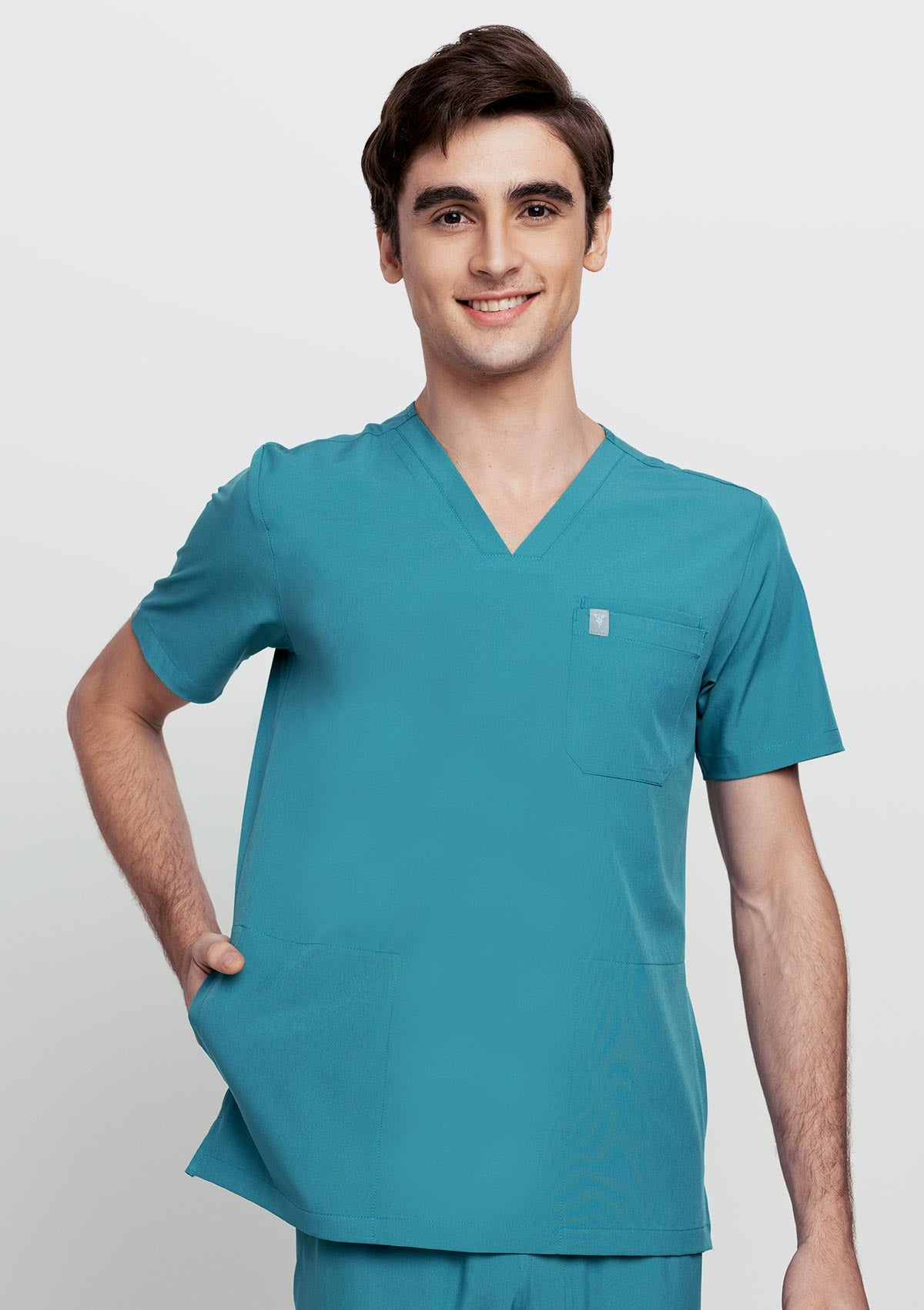 4-Pocket MoveTech® Scrub Top - Men / Seafoam