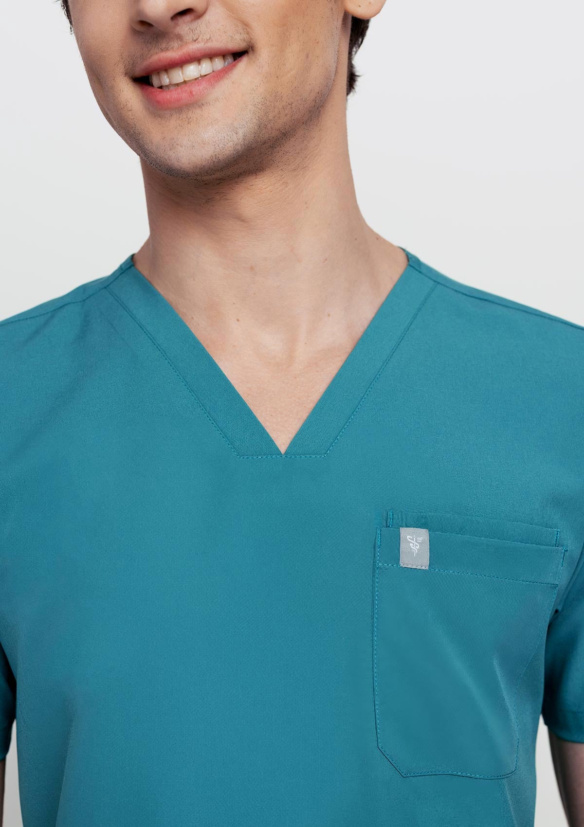 4-Pocket MoveTech® Scrub Top - Men / Seafoam