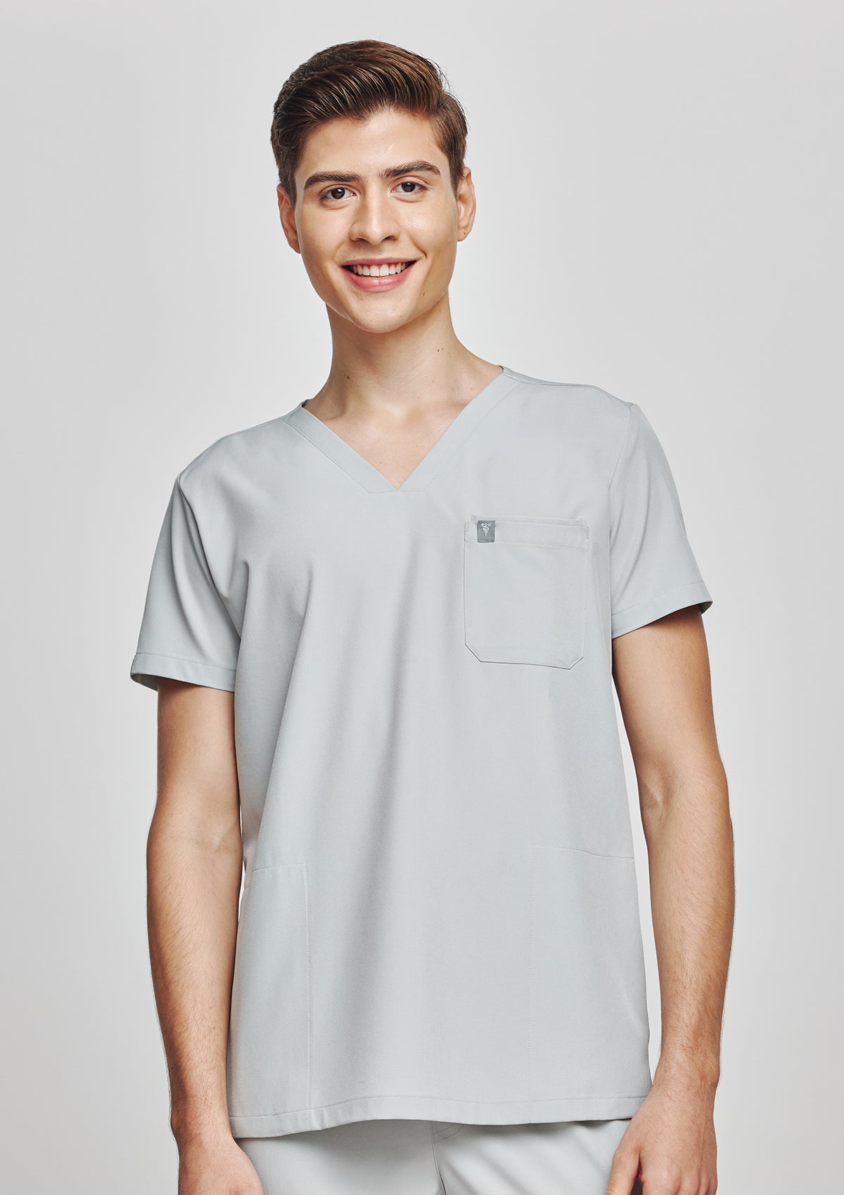 4-Pocket MoveTech® Scrub Top - Men / Cool Grey