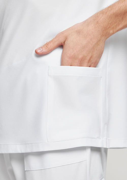 3-Pocket MoveTech® Scrub Top - Men / Industrial White