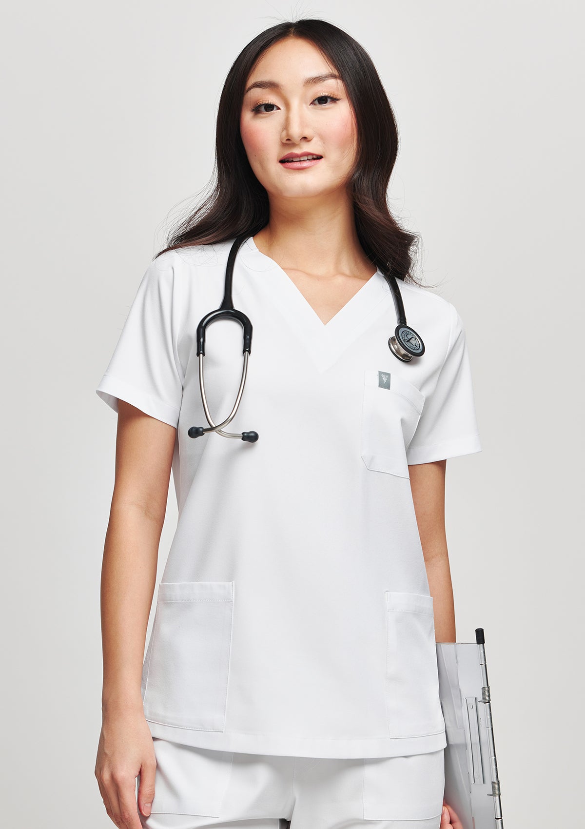 3-Pocket MoveTech® Scrub Top - Women / Industrial White