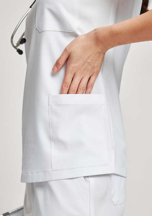 3-Pocket MoveTech® Scrub Top - Women / Industrial White