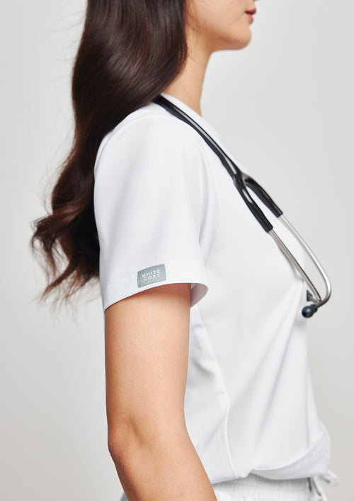 3-Pocket MoveTech® Scrub Top - Women / Industrial White