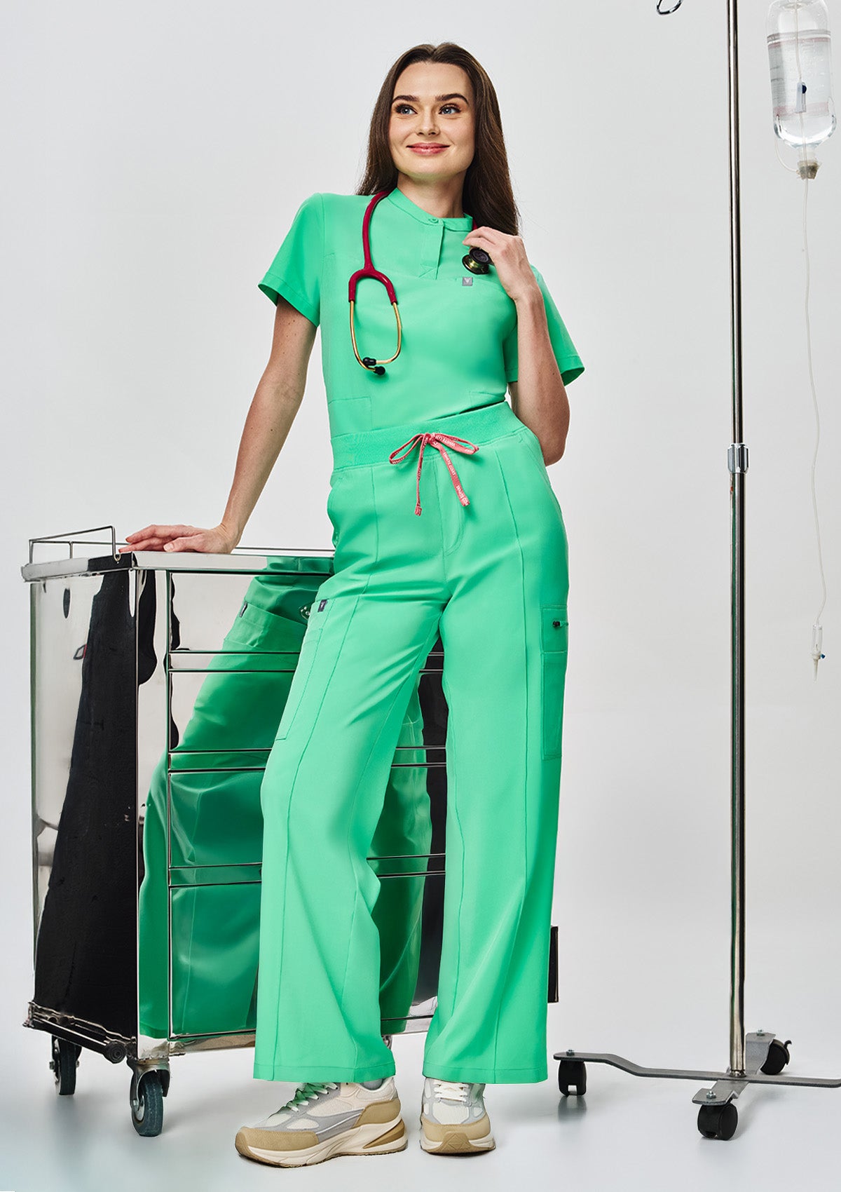 Wide Leg MoveTech® Scrub Pants Core+ - Women / Cool Mint