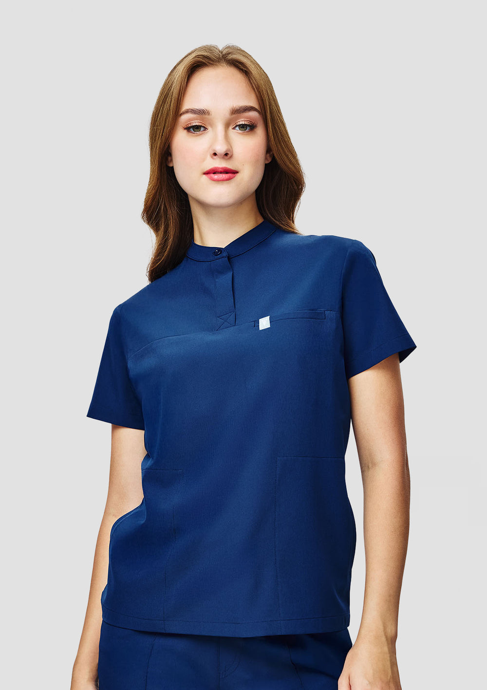 Band Collar MoveTech® Scrub Top Core+ - Women / Navy