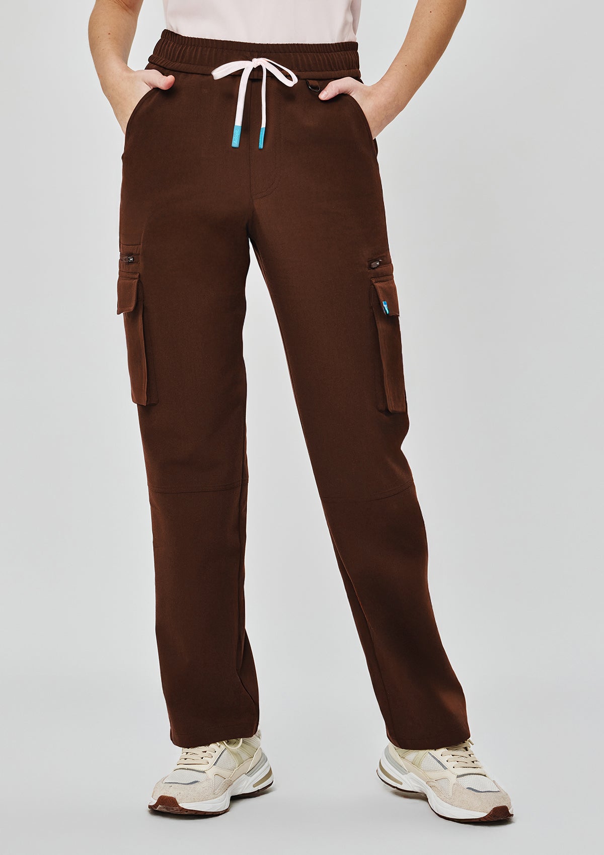 Straight Cut Utility Scrub Pants - Women / Dark Cacao