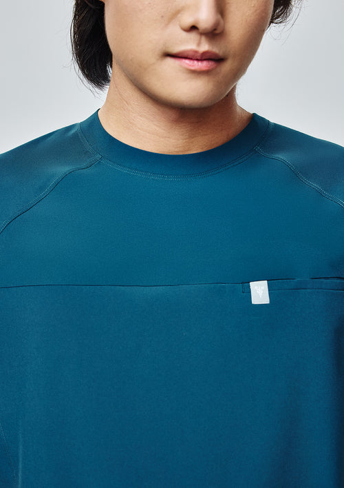 Round Neck MoveTech® Scrub Top Core+ - Men / Pacific Tide