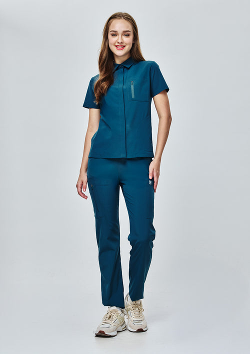 Polo MoveTech® Scrub Top Core+ - Women  / Pacific Tide