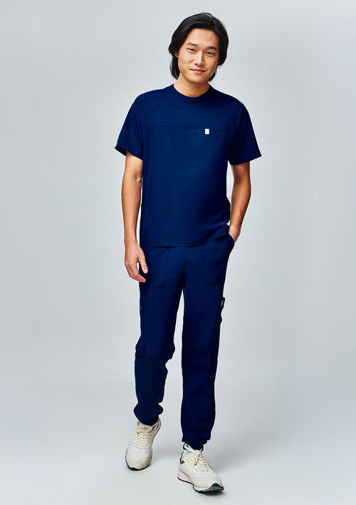 Round Neck MoveTech® Scrub Top Core+ - Men / Navy