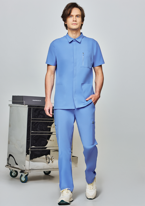 Polo MoveTech® Scrub Top Core+ - Men / Cool Ceil