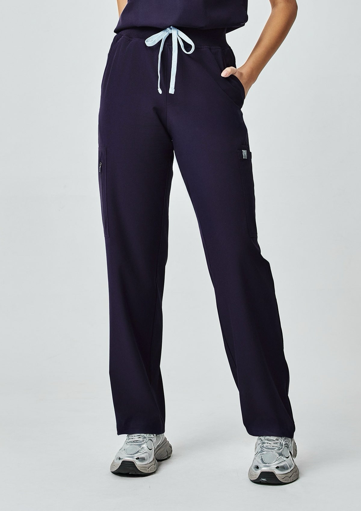 Ribbed Straight Cut MoveTech® Scrub Pants Core+ - Women / Midnight Purple