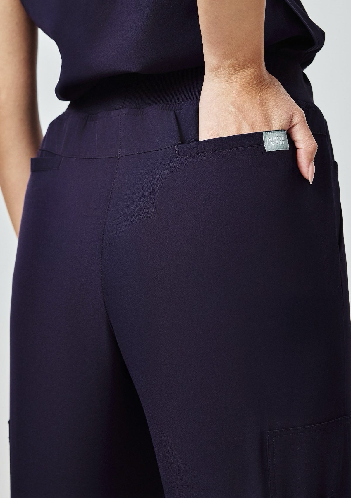 Ribbed Straight Cut MoveTech® Scrub Pants Core+ - Women / Midnight Purple