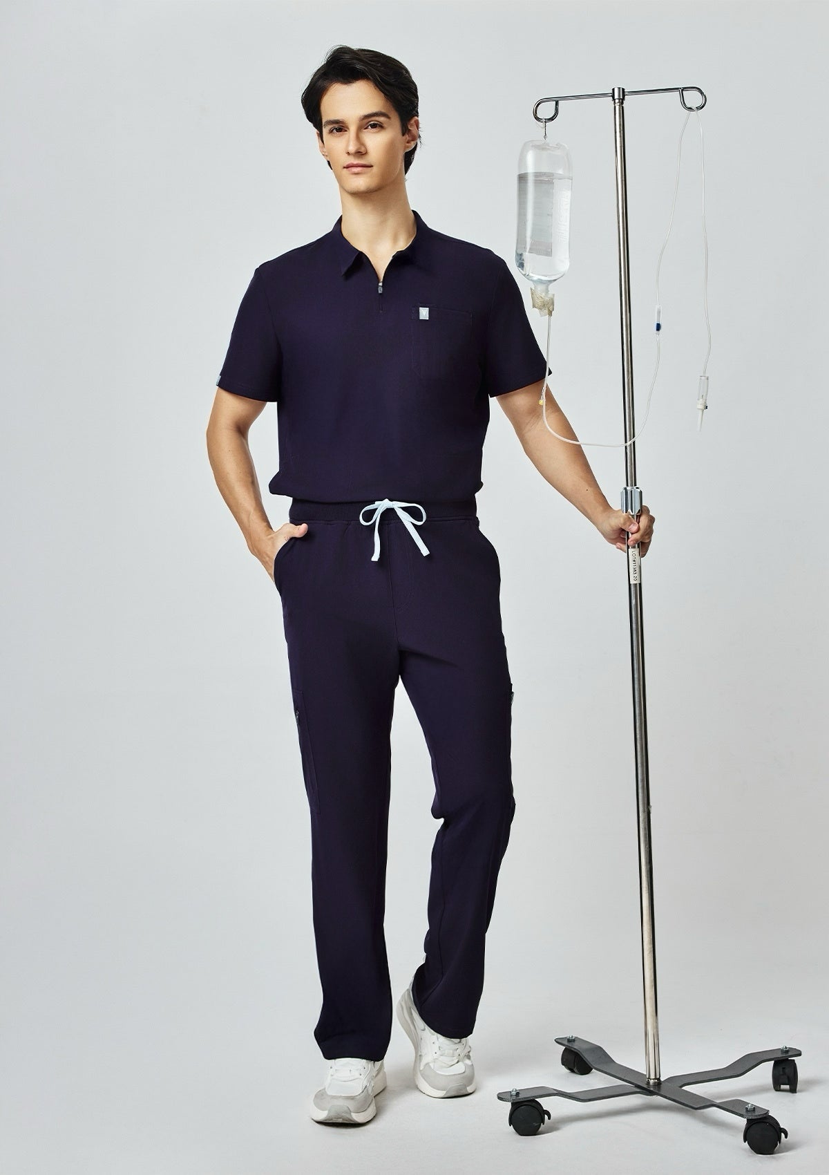 Ribbed Straight Cut MoveTech® Scrub Pants Core+ - Men / Midnight Purple