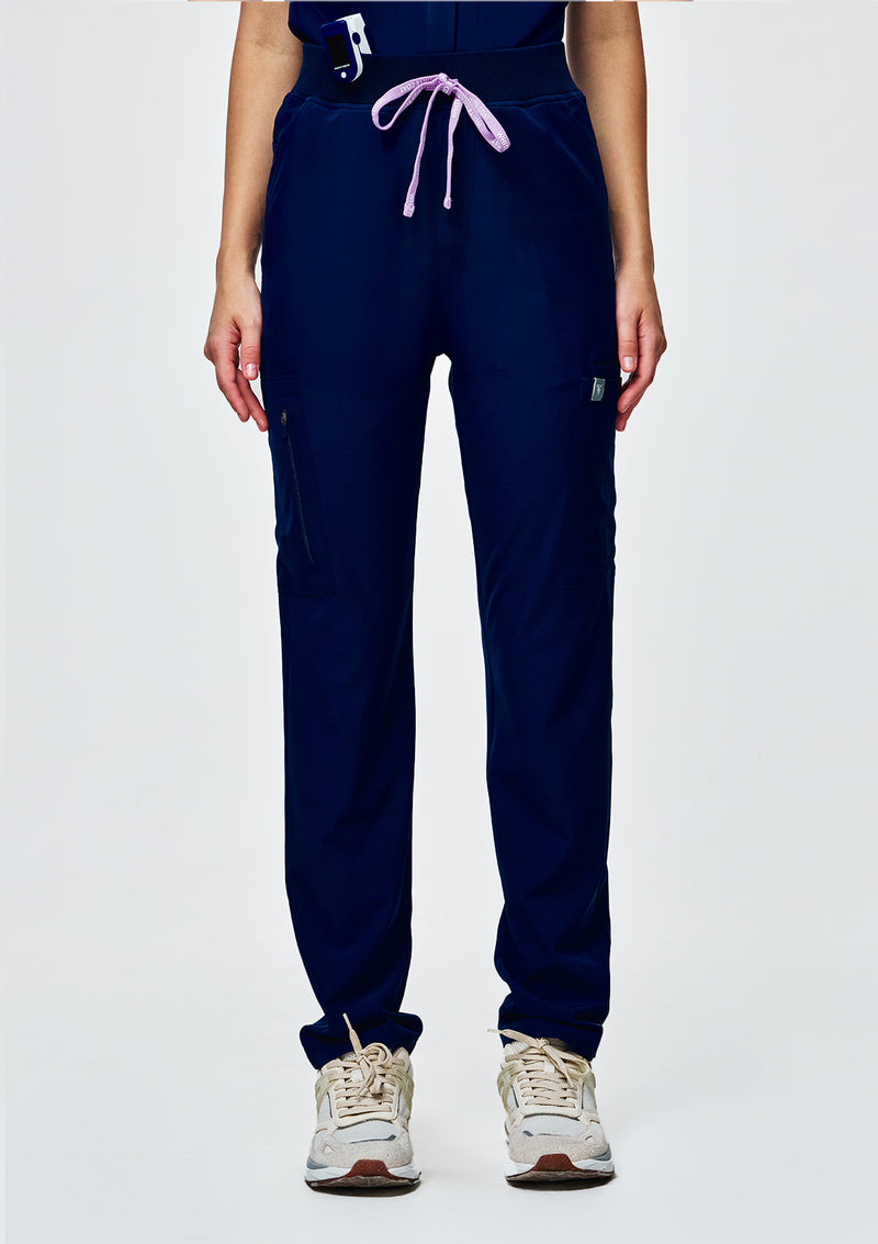 Ribbed Straight Cut MoveTech® Scrub Pants Core+ - Women / Navy