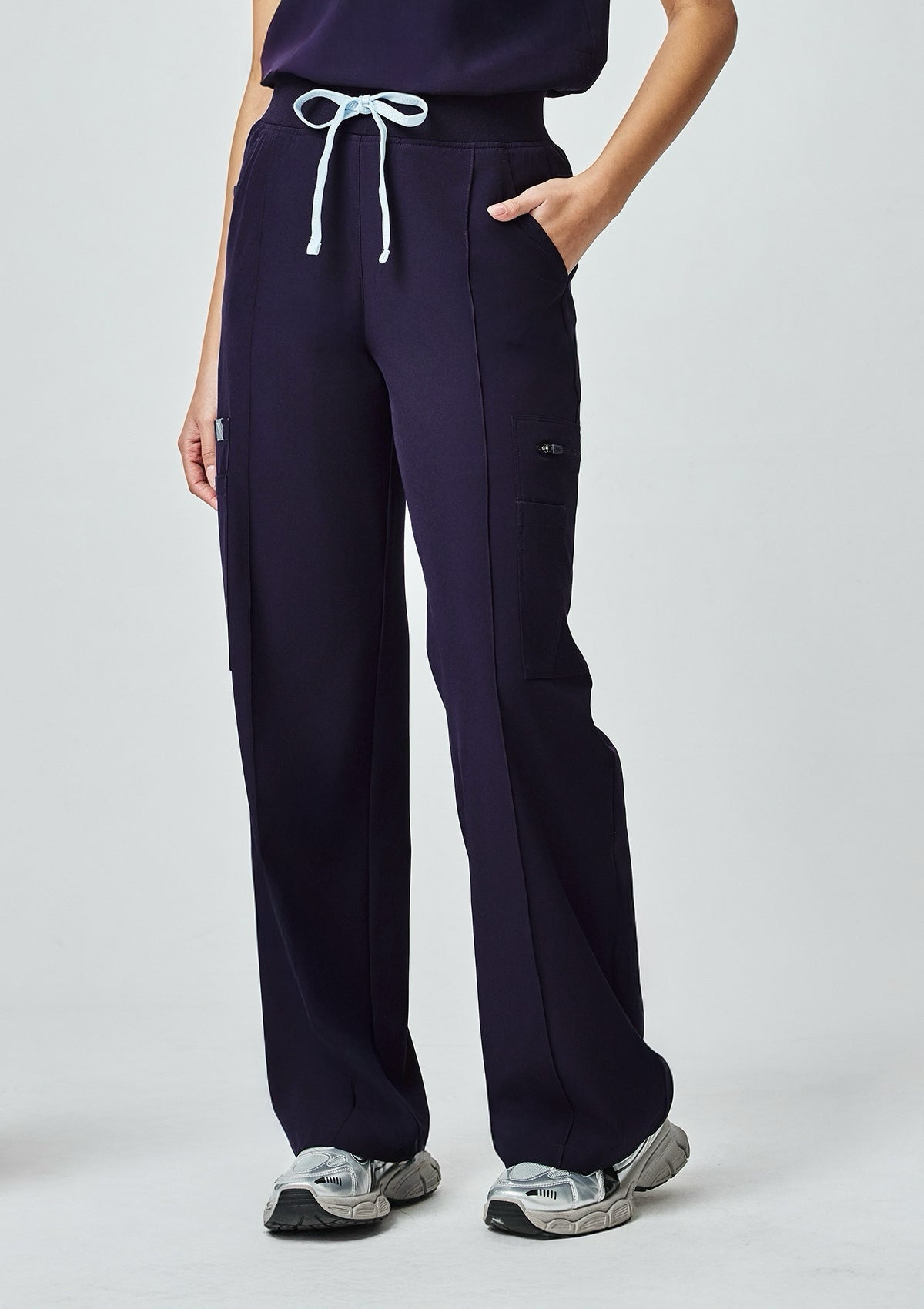 Wide Leg MoveTech® Scrub Pants Core+ - Women / Midnight Purple