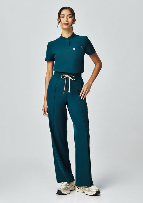 Wide Leg MoveTech® Scrub Pants Core+ - Women / Deep Teal