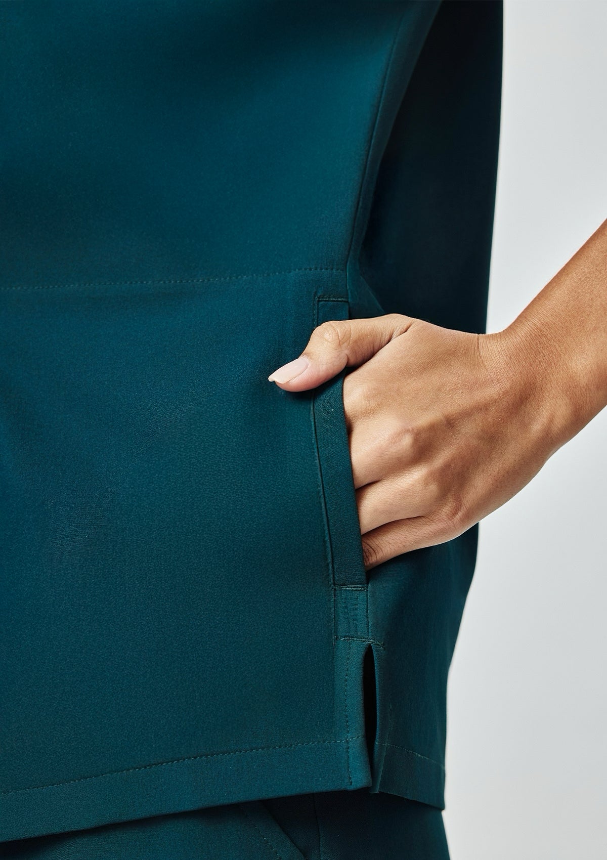 Zip-Up Polo MoveTech® Scrub Top - Women / Deep Teal