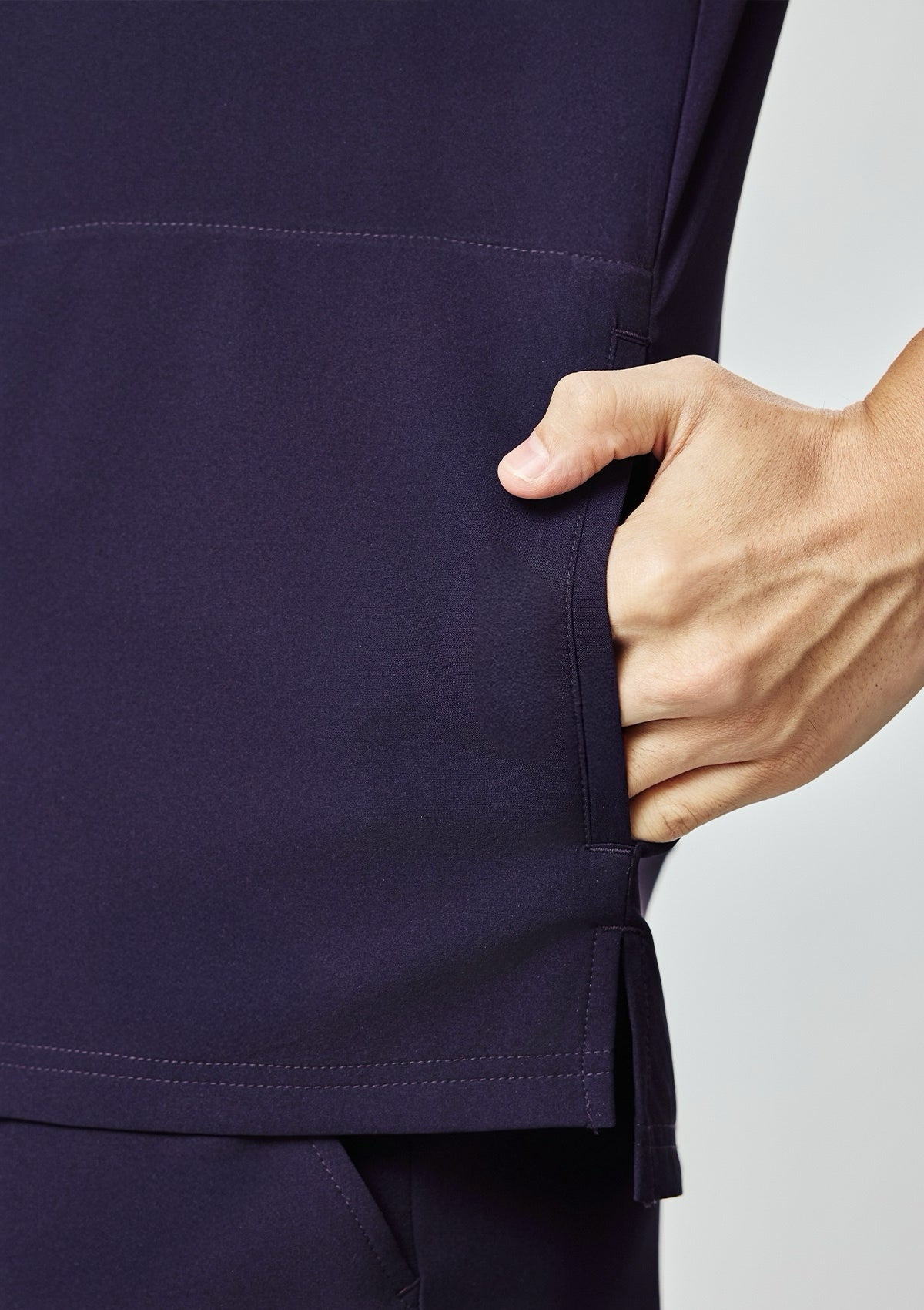 Zip-Up Polo MoveTech® Scrub Top - Men / Midnight Purple